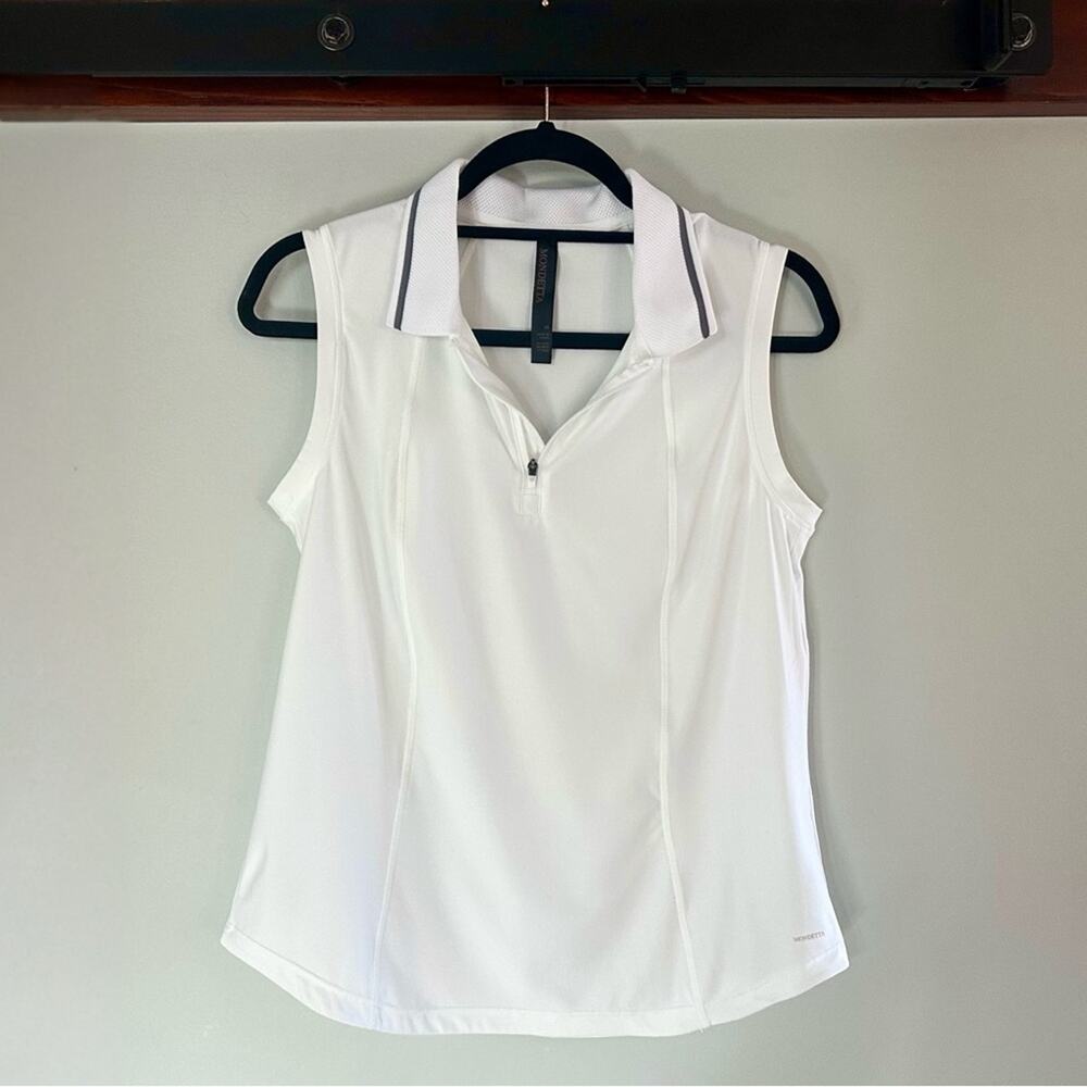 Mondetta Women’s White Sleeveless Golf Polo Tank XS Athletic